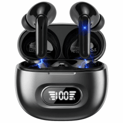 Bluetooth Kopfhörer, In Ear Kopfhörer Kabellos Bluetooth 5.3 mit 4 ENC Noise Cancelling Mic, 72H Spielzeit Kabellose Kopfhörer Tiefer Bass Wireless Earbuds, IP7 Wasserdicht Ohrhörer LED Anzeige Schwarz-A Angebot bei HelloDeals