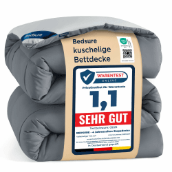 BEDSURE Bettdecke Ohne Bezug 200x200 - Bettdecke mit Integriertem Bezug 02 Grau/Hellgrau 200x200 cm Medium Ganzjahresdecke 1 Angebot bei HelloDeals