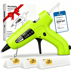RUNSAI® Heißklebepistole mit 30 Klebepistole Sticks 7mm -30W Klebepistolen klebepistole mit 30 heißklebesticks Angebot bei HelloDeals