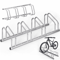 Monzana® Fahrradständer für 4 Fahrräder 37cm Radabstand 30-65mm Reifenbreite rostfreier Stahl selbstsichernde Schrauben Boden oder Wandmontage Mehrfachständer Fahrradhalter Aufstellständer Radständer Angebot bei HelloDeals