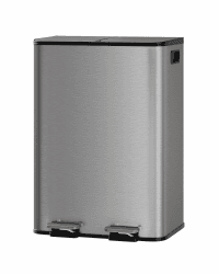 GarveeHome Mülleimer Küche, 2 x 30 L, Mülltrennsystem 2 Fächer, Metall-Tretmülleimer mit Seitlichem Griff, Soft-Close-Deckel, für Recycling & Biomüll, herausnehmbare Inneneimer, Mattgrau Mattgrau （2 x 30 L） 2 Fächer Angebot bei HelloDeals