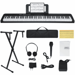 Klaviertastatur mit 88 Tasten, elektrisches Digitalpiano mit halbgewichteten Tasten, Keyboard Piano mit Sustain-Pedal, Netzteil, Ständer, Tragetasche, Kopfhörer, USB-MIDI-Kompatibilität, für Anfänger Angebot bei HelloDeals