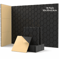 Soundsbay Akustikpaneele Selbstklebend Wabe 18 Stück Schwarz 30x30x0.9cm Angebot bei HelloDeals