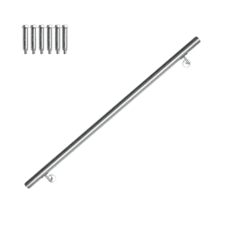 Edelstahl Handlauf, Geländer Treppengeländer Wandhandlauf Innen & Außen, inkl. Wandhalterung und Endkappen, Rund Ø42mm, Treppe Wandhalter Haltegriff Stange, Länge:120 cm 120CM Angebot bei HelloDeals
