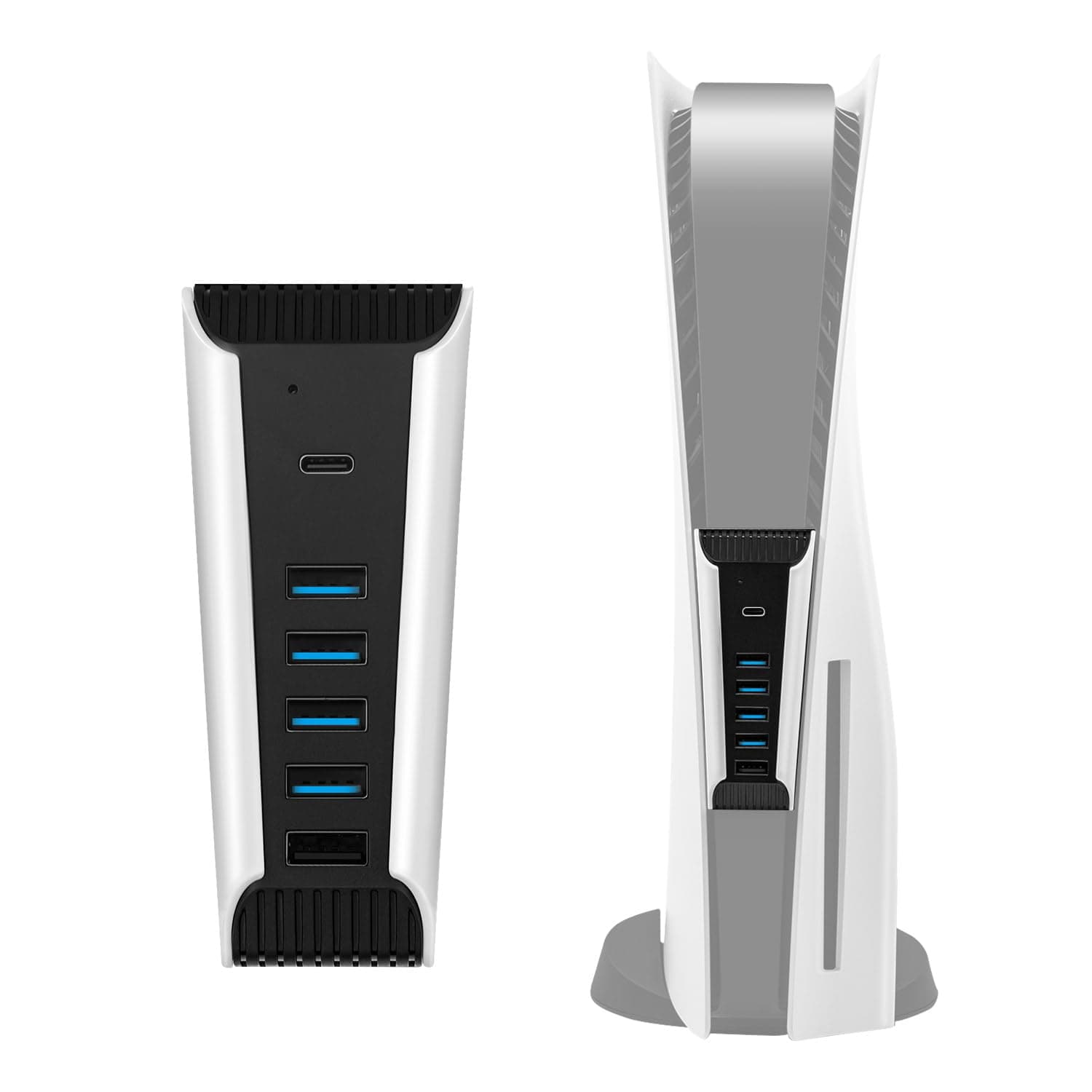 Mcbazel 5 Port PS5 USB Erweiterung, USB 2.0 Hub Hochgeschwindigkeits Ladegerät Splitter Adapter für PS5, Nicht für PS5 Slim/PS5 Pro Angebot bei HelloDeals