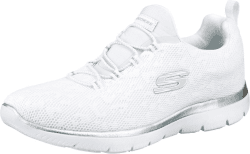 Skechers Damen Summits Leopard Spot Turnschuhe 37.5 EU White Mesh Silver Trim Angebot bei HelloDeals
