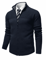 COOFANDY Herren Strickjacke Reißverschluss Langarm Pullover 3XL Marineblau Angebot bei HelloDeals