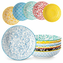 vancasso SELENE Suppenschalen 6-er Set, 1200ml Pastateller aus Pastell Porzellan – Salatschüssel für Nudel, Spaghetti und Suppe, Mikrowellengeeignet Suppenschalen(6x) - 1200ml Angebot bei HelloDeals