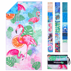 Winthome Strandtuch Wasserloser Öko-Duplexdruck Schnelltrocknend Sandfrei Flamingo 1 Pack-180x90cm Angebot bei HelloDeals