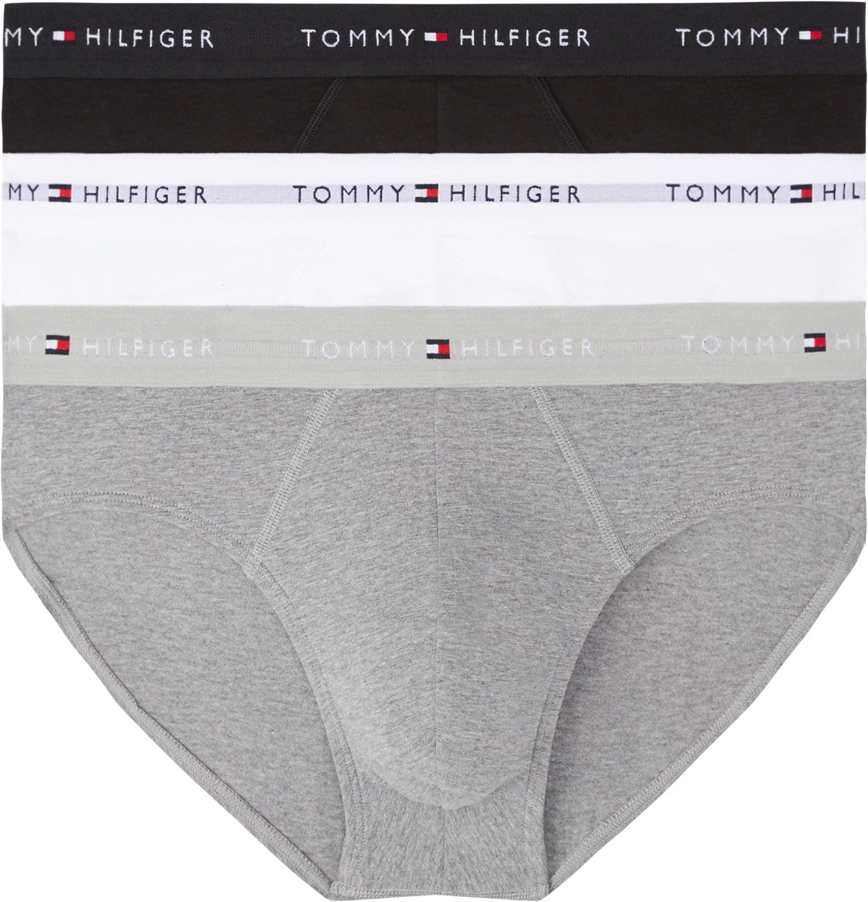 Tommy Hilfiger Herren 3er Pack Unterhosen Briefs Unterwäsche L Red (Mid Hthr/ Blck/ Th Wht) Legacy Angebot bei HelloDeals