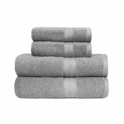 Amazon Basics Handtücher-Set, 100% Baumwolle, Farbecht, Saugfähig, 2 Badetücher, 2 Handtücher, 4-teilig, Grau 2 Badetücher und 2 Handtücher Grau Angebot bei HelloDeals