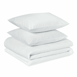 Amazon Basics Bettwäsche 200x200 100% Bio Baumwolle 2teilig, Extra Weich, Bettbezug 200x200 cm & 1 Kissenbezug 65x65 cm, Weiß 200 x 200 cm Weiß Angebot bei HelloDeals