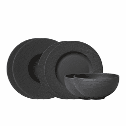 Villeroy & Boch – Manufacture Rock Starter-Set 6 teilig schwarz, Spülmaschinenfest, Mikrowellensicher, Geschirr Set Schwarz Matt, Tafelservice, Essgeschirr, Premium Porzellan Schwarz Starter-Set / 6-tlg. Starter-Set | 6-tlg. Angebot bei HelloDeals
