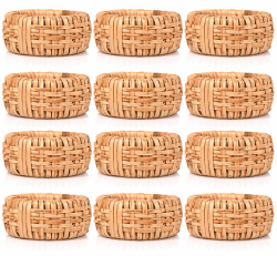 Alpha Living Home Serviettenringe-Set, Rattan-Serviettenhaltern, Serviettenringe Bulk für Partydekoration, Esstisch, Alltag, Familienfeiern, tolle Tischdekoration, natürlich, 12er-Set Hautfarben 12- Pack Angebot bei HelloDeals