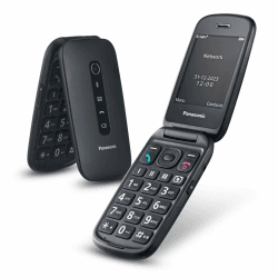 Panasonic KX-TU550EXB 4G Essentials Clamshell Mobile Phone for Seniors, 1.2 MP Camera, Large 2.8-inch Display, 300 Hours Standby Time, Black schwarzes Angebot bei HelloDeals