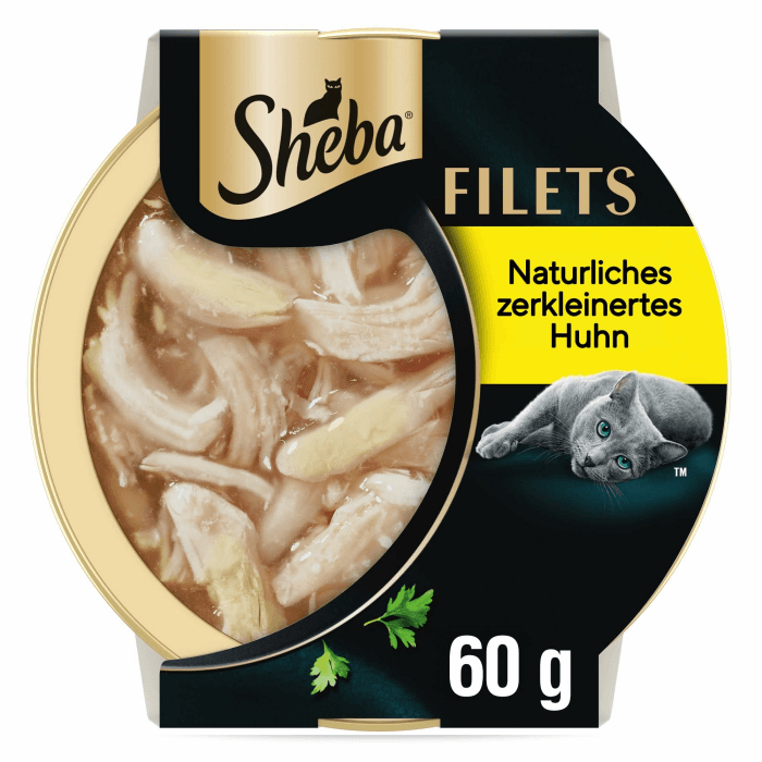 SHEBA Filets Adult Katzenfutter in Sauce mit Huhn 16 x 60g Schale Huhn 960 g (1er Pack) Angebot bei HelloDeals
