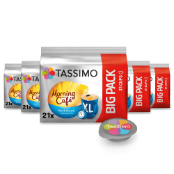 Tassimo Kapseln Morning Café XL Mild & Smooth, Big Pack, 5 x 21 Pads, 105 Kaffeekapseln Single Mild & Smooth 147 g (5er Pack) Angebot bei HelloDeals