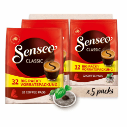 Senseo Pads Classic, Vorratspackung, 5 x 32 Getränke, 160 Kaffeepads, Mittlere Röstung 222 g (5er Pack) Angebot bei HelloDeals