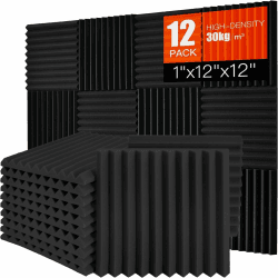 12 Pack Akustikschaumstoff, Akustikschaumstoff Platten Wand Schalldämmung Akustikpaneele Schallschutzmatte Hoher Dichte Schaumstoffplatte 1 inch 12 Pack 1 inch Angebot bei HelloDeals