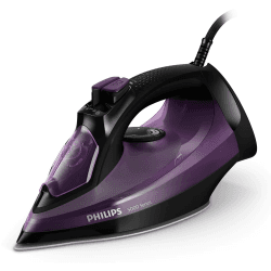 Philips Series 5000 Dampfbügeleisen – 2400 W, konstante Dampfleistung 45 g/min, Dampfstoß 180 g, Vertikaldampf, SteamGlide Plus Bügelsohle, schwarz/lila (DST5030/80) 180g Dampfstoß Angebot bei HelloDeals