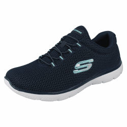 Skechers Damen Summits 6404199000 Turnschuhe 37 EU Navy Mesh White Trim Angebot bei HelloDeals