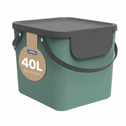 Rotho Albula Mülleimer 40 L Mülltrennsystem stapelbar stabil Grün/Anthrazit Dunkelgrün/Anthrazit Angebot bei HelloDeals