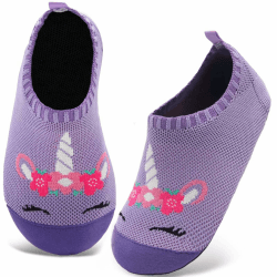 Kyopp Hausschuhe Kinder Junge Mädchen Pantoffeln Rutschfest Barfussschuhe 34/35 EU Einhorn Lila Angebot bei HelloDeals