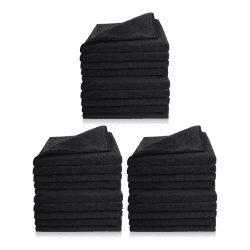 Premium Mikrofaser Putztuch | Extra saugstarke und schwere Qualität 300 g/m² | Hochwertiges Microfaser Reinigungstuch für Barista, Auto, Bad und Bille (40 x 40 cm | 30er Set, Schwarz) 40 x 40 cm | 30er SET Schwarz Angebot bei HelloDeals