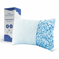 MKS Kopfkissen 50x70 – Ergonomisches Wolkenkissen für Entspannung – Weiches Kissen für Rücken-, Seiten- & Bauchschläfer – Memory Foam Kissen 50x70 mit kühlendem Gel für besseren Schlaf - Schlafkissen 50 x 70 cm Angebot bei HelloDeals