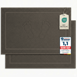 Komfortec 2er Badvorleger aus 100% Baumwolle, 800 GSM Duschvorleger 50 x 80 cm Anthrazit Grau Angebot bei HelloDeals