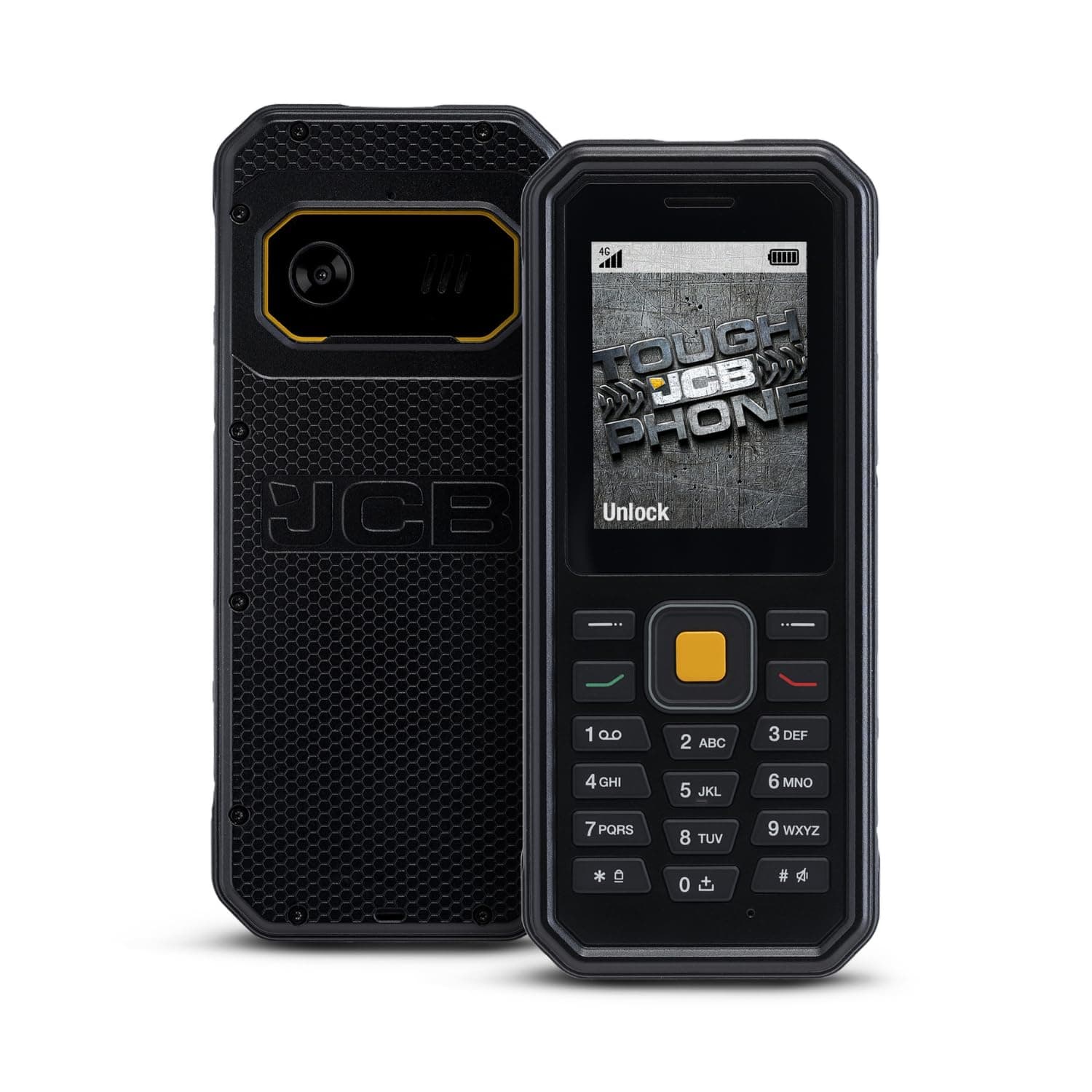 JCB Tradesman 4 Robustes 4G Outdoor Tastenhandy | SIM-frei ohne Vertrag | Dual Nano-SIM | IP68/IP69K | MIL-STD-810G/810H | Große Tasten | 64MB RAM + 128MB ROM | USB-C | Schwarz Angebot bei HelloDeals