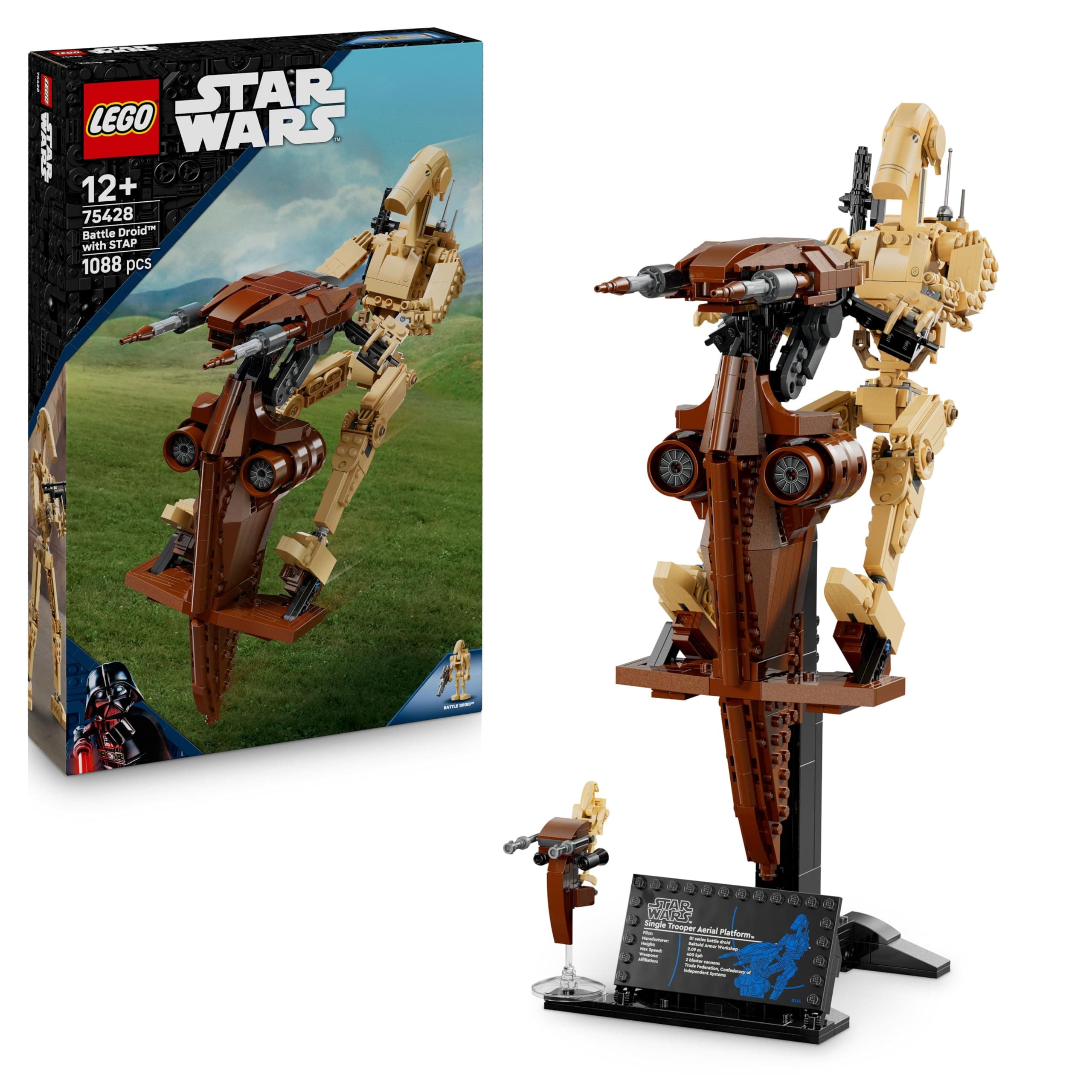 LEGO Star Wars 75428 Kampfdroide mit STAP Bauspielzeug - Spiel- und Ausstellungsfigur mit Speeder - Sammlergeschenk für Jungen ab 12 Jahren, Teenager und Fans von Die dunkle Bedrohung Angebot bei HelloDeals