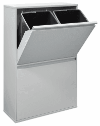 ARREGUI Basic CR602-B Mülltrennsystem aus Stahl | 4 Fächer Mülleimer für die Küche | 4 Fach Abfalleimer | 4x17L (68L) | Herausnehmbare Inneneimer mit Griff | Recycling Schrank | Mülltrennung |hellgrau Grau 4x17 L (68 L) Angebot bei HelloDeals