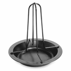Fackelmann Hähnchenbräter für Backofen & Grill – Hähnchen Halter inlkusive Abtropfschale für saftige Grillhähnchen – Geflügelhalter für BBQ Hähnchenbräter (Packung mit 1) Angebot bei HelloDeals