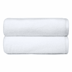 Amazon Basics Badetuch Set, 100 % Baumwolle, 70 x 140 cm, 2 Stück 2 Badetücher Weiß Angebot bei HelloDeals