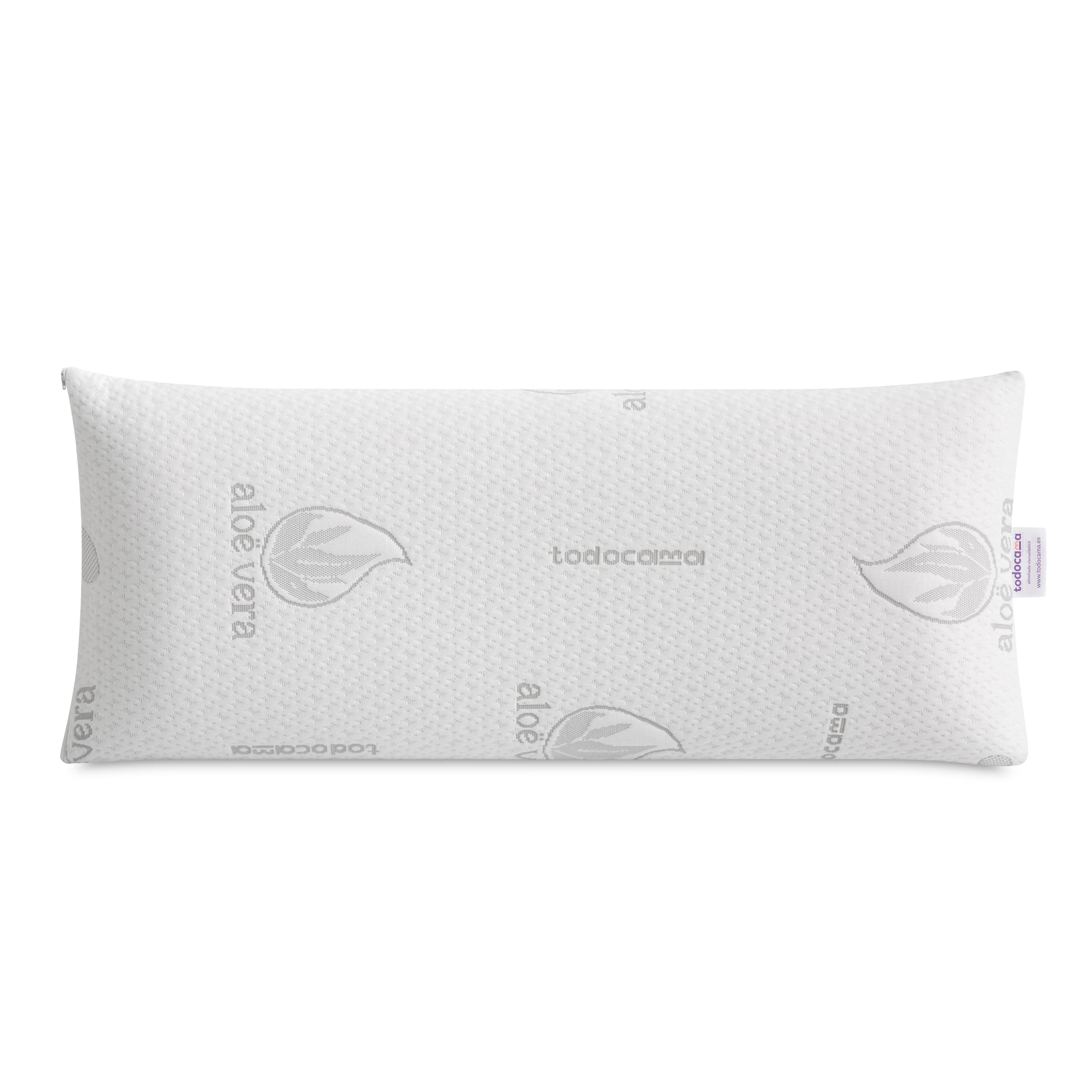 Todocama viskoelastisches Aloe-Vera-Kissen, kompakter viskoelastischer Kern für Halswirbel und Hals, mittelhohe bis hohe Festigkeit, doppelter Reißverschlussbezug (80 cm). 80 cm Weiß Angebot bei HelloDeals