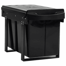 vidaXL Abfallbehälter für Küchenschrank Ausziehbar Soft-Close Abfallsorter Küchen Einbau Abfalleimer Abfallsammler Mülltrenner Mülleimer 48L 48.0 Liter Angebot bei HelloDeals