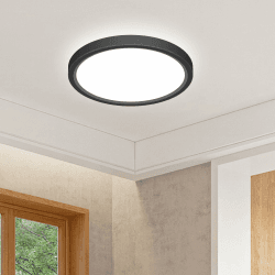 slochi LED Deckenleuchte, 3 Farben Deckenlampe 3000K/4000K/6500K 1 Stück 16CM Schwarzer Rahmen Angebot bei HelloDeals
