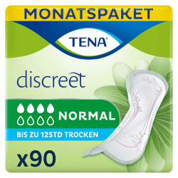TENA Normale Damenhandtücher für leichte bis mittelschwere Blasenschwäche, monatliche Packung mit Inkontinenzeinlagen für Damen, 90 Stück, Verpackung kann variieren Angebot bei HelloDeals