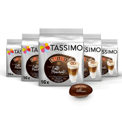 Tassimo Kapseln Baileys Typ Latte Macchiato, 5 x 8 Pads, 40 Kaffeekapseln Latte Macchiato Baileys Single Angebot bei HelloDeals