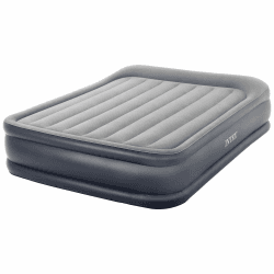 INTEX Deluxe Pillow Rest Luftbett für 2 Personen mit Kopfkissen (152×203×42 cm) max. 272 KG - mit integrierter Elektropumpe – Gästebett aufblasbares Bett Camping Matratze mit Fiber-Tech-Technologie Angebot bei HelloDeals