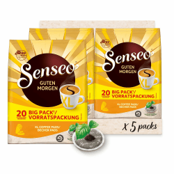 Senseo Pads Guten Morgen XL, Vorratspackung, 5 x 20 Getränke, 100 Kaffeepads, Kräftige Röstung 250 g (5er Pack) Angebot bei HelloDeals
