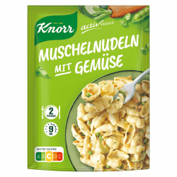 Knorr Activ Veggie mit Gemüse in Kräutersauce Muschelnudeln, leckere Pasta 2 Portionen, 9x172g Angebot bei HelloDeals