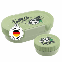 Sigg - Lumo Kinder Lunchbox Set 2 - Brotdose Kinder mit Fächern - Mikrowellen- & Spülmaschinengeeignet - BPA-frei - Leicht - Für Schule, Kita & Freizeit - 800ML Lunchbox Plus Football Splash Angebot bei HelloDeals
