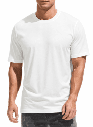 Heavyweight T-Shirt Herren – 100% Baumwolle Schweres Basic T-Shirt, Vorgewaschen & Einlaufgeschützt, Premium Rundhals Shirt für Männer XL Weiß Angebot bei HelloDeals