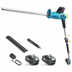 SEESII 20V Teleskop Heckenschere Akku, 50 cm Doppelmesser, 2 × 4,0 Ah Akkus bleu 50 cm Angebot bei HelloDeals