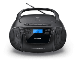 Karcher RR 5045 tragbares CD Radio (Boombox mit CD-Player, Kassette, UKW Radio, Netzbetrieb, USB & AUX-In) Schwarz Schwarz UKW Kassette Single Angebot bei HelloDeals