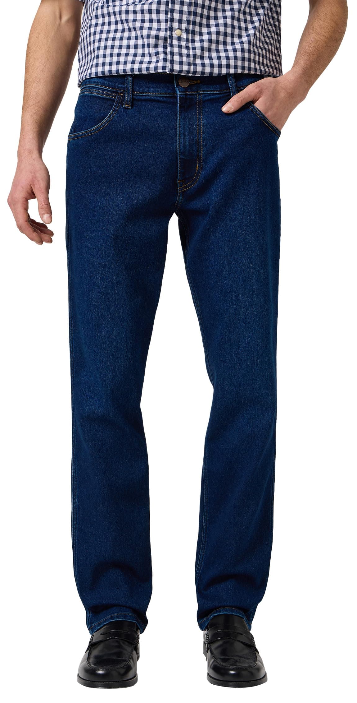 WRANGLER - Jeans Herren - Authentic Straight Fit - Texas - Darkstone 34W / 34L Cosmic Blue Angebot bei HelloDeals