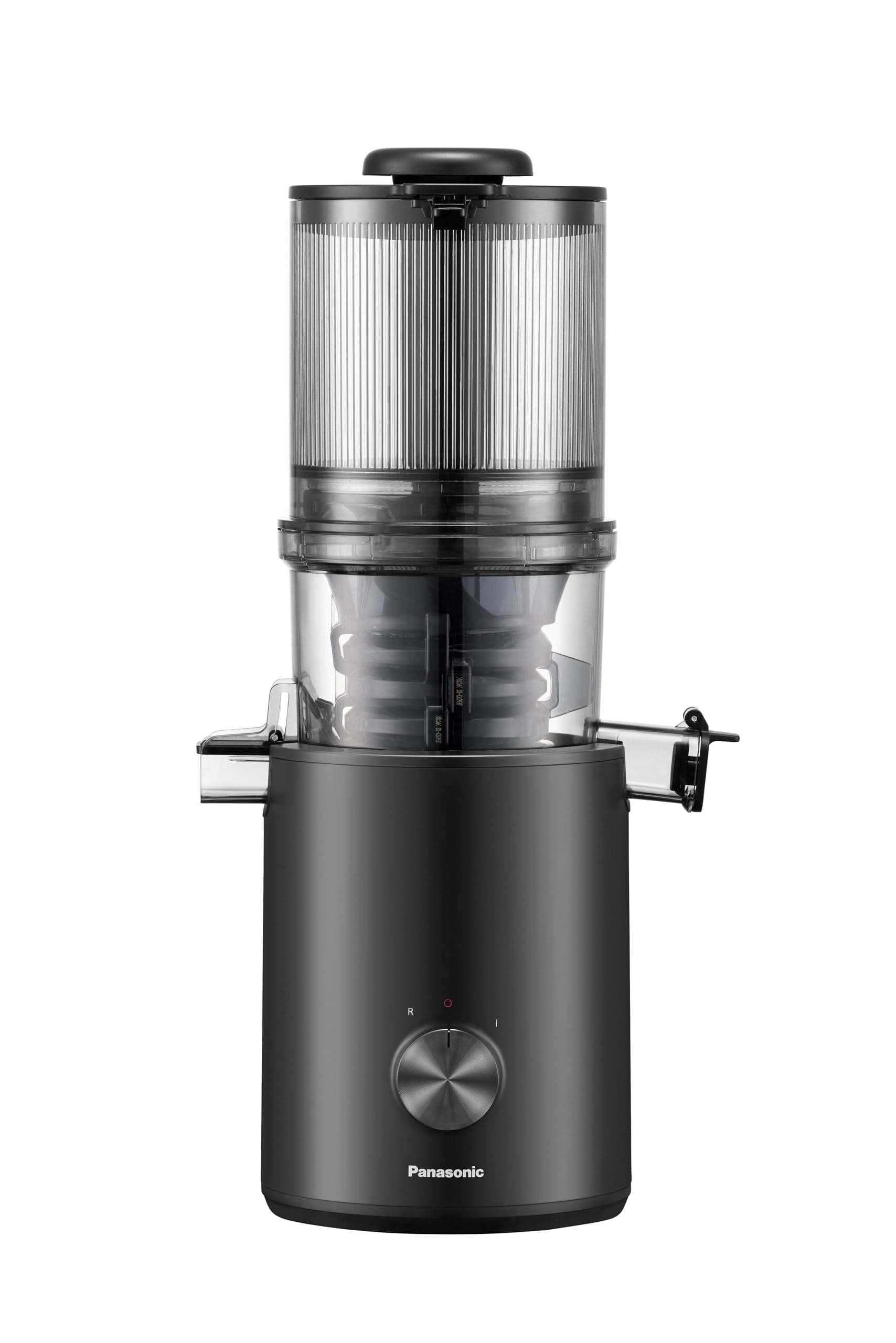 Panasonic MJ-L900KXE Entsafter, 1,5 l Fassungsvermögen, 120 mm Einfüllöffnung, 55 U/min, siebloses Filtersystem, spülmaschinengeeignet, leicht zu reinigen, Sorbet-Aufsatz, Schwarz Angebot bei HelloDeals