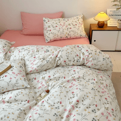 Tospass Bettwäsche 135x200 Baumwolle Beige Rosa Bunt Blumen Bettwäsche Set Baumwolle Blumen-beige Rosa Bunt 135x200cm*1+80x80cm*1 2 Angebot bei HelloDeals